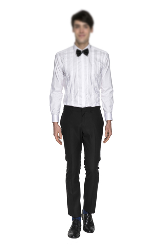 白色拼接时尚礼服衬衣