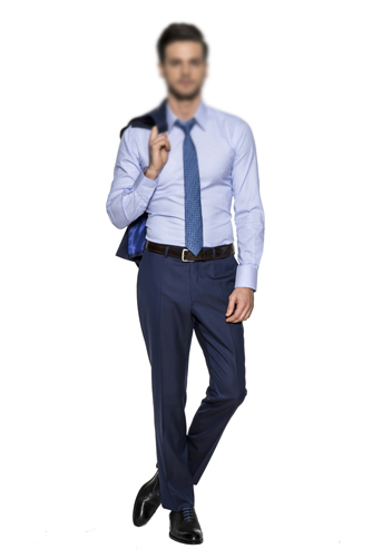 修身款条纹正装衬衣